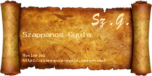 Szappanos Gyula névjegykártya